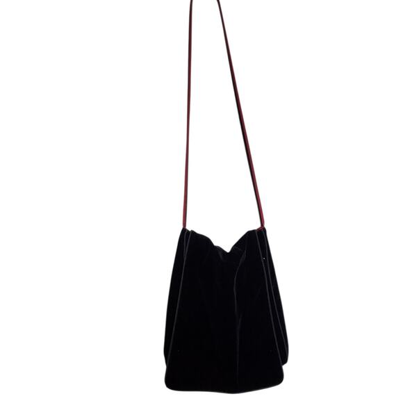 Vtg Plus Size Set 1X Reversible Velvet Coat Hooded Black Red Matching Purse - Picture 4 of 14